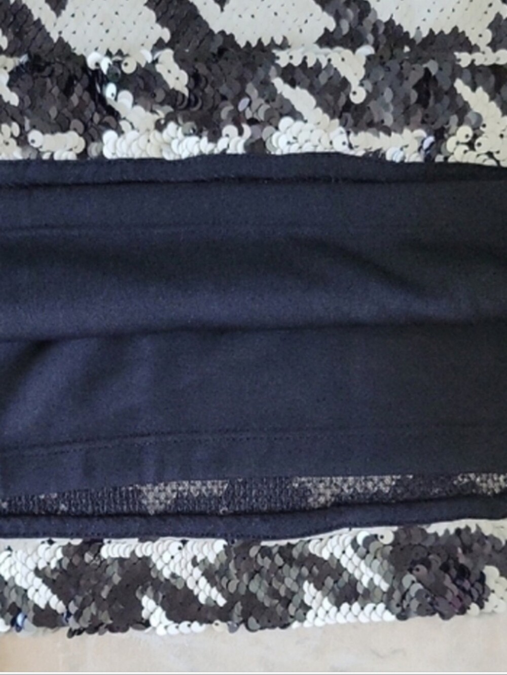 Ann Taylor Black White Houndstooth Sequin Pencil Skirt Size 16 - Picture 7 of 14
